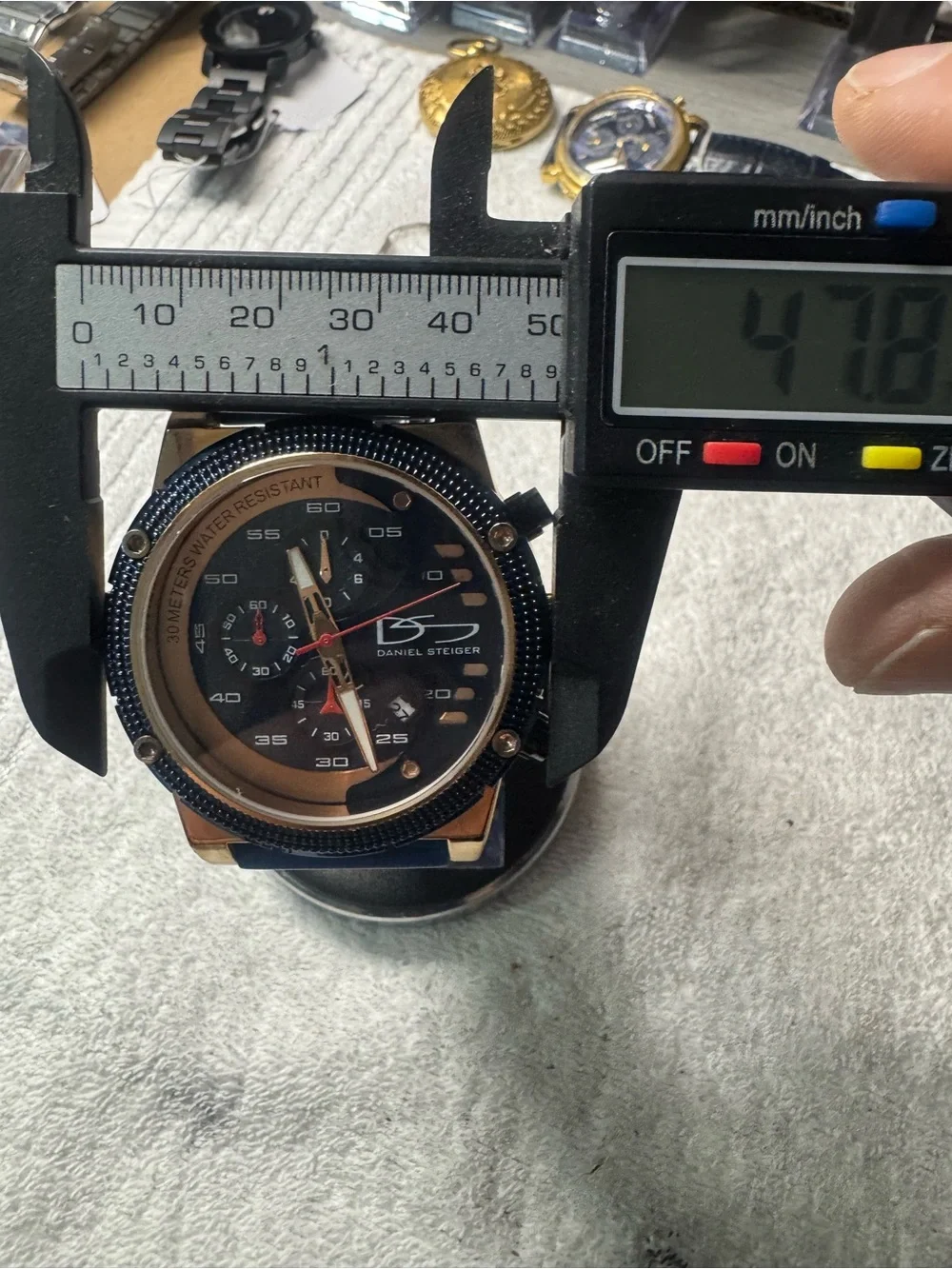 Men's Navy and Gold Chronograph Watch